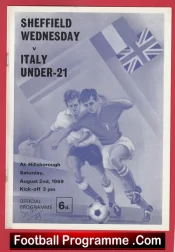 Sheffield Wednesday v Italy 1969 – U21 at Hillsborough