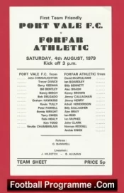 Port Vale v Forfar Athletic 1979 – Anglo Scottish Cup