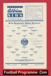 West Bromwich Albion v Liverpool 1960 – Reserves Game WBA