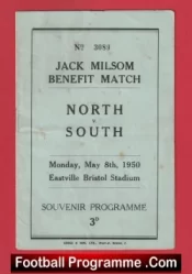 Jack Milsom Testimonial Benefit Match Bristol Rovers 1950