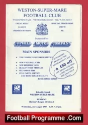  Weston Super Mare v Reading 1989 - Friendly Match Football Programme .COM Football Programmes Memorabilia