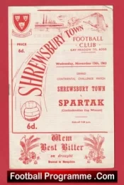 Shrewsbury Town v Spartak 1963 – 1960s