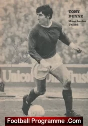 Manchester United Tony Dunne Autograph Signed Picture Man Utd