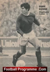 Manchester United Tony Dunne Autograph Signed Picture Man Utd