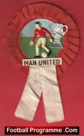 Manchester United Football Rosette 1950s Man Utd
