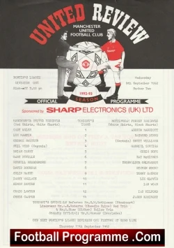  Manchester United v Brondby 1992 Football Programme .COM Football Programmes Memorabilia