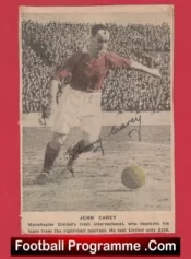 Manchester United Johnny Carey Autograph Signed Picture Man Utd 1940s