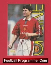 Manchester United Denis Irwin Autographed Signed Football Card Man Utd