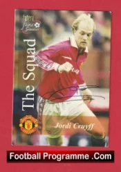 Manchester United Jordi Cruyff Autographed Signed Football Card Man Utd