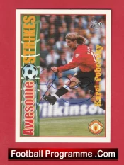 Manchester United Karel Poborsky Autographed Signed Football Card Man Utd