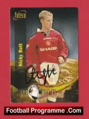 Manchester United Nicky Butt Autographed Signed Football Card Man Utd