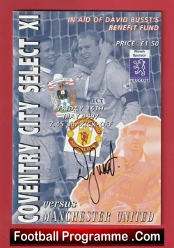  Bryan Robson Testimonial Benefit Manchester United Brochure 1991 Signed Football Programme .COM Football Programmes Memorabilia