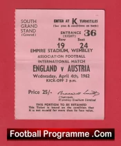 England v Austria 1962 – Football Match Ticket