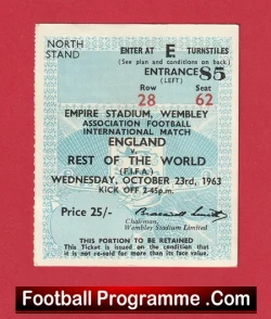  England v Austria 1962 - Football Match Ticket Football Programme .COM Football Programmes Memorabilia