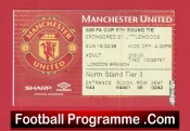 Manchester United v Barnsley 1998 –  Football Ticket FA Cup