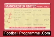 Manchester United v Liverpool 1990 – Football Match Ticket