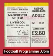 Manchester United v Liverpool 1985 – Football Match Ticket