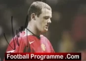 Manchester United Wayne Rooney Small Square DVD Card 2005 – Boxed + Signed