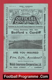  Cardiff Rugby v Bedford 1924 - 1920s Antique Rugby Programmes Football Programme .COM Football Programmes Memorabilia