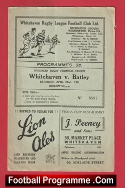  Batley Rugby v Wakefield Trinity 1950 Football Programme .COM Football Programmes Memorabilia