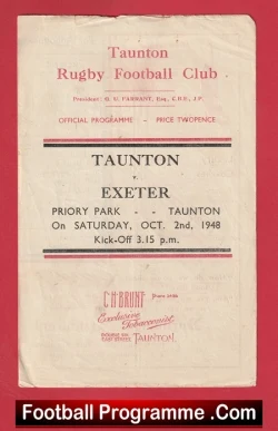  Bristol Rugby v St Marys Hospital 1950 - Old Rugby Programmes Football Programme .COM Football Programmes Memorabilia