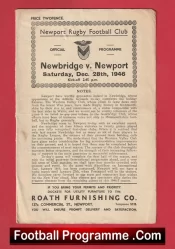  Newport Rugby v Newbridge 1946 - 1940s Rugby Programme Football Programme .COM Football Programmes Memorabilia