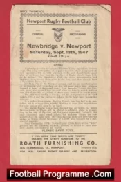 Newport Rugby v Newbridge 1947 – 1940s Rugby Programmes