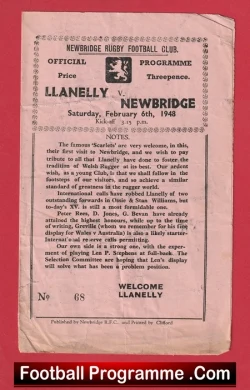  Newbridge Rugby v Cross Keys 1954 - 1950s Rugby Programme Football Programme .COM Football Programmes Memorabilia