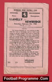  Newbridge Rugby v Llanelly 1948 - 1940's Rugby Programme Football Programme .COM Football Programmes Memorabilia