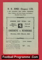  Newbridge Rugby v Cross Keys 1954 - 1950s Rugby Programme Football Programme .COM Football Programmes Memorabilia