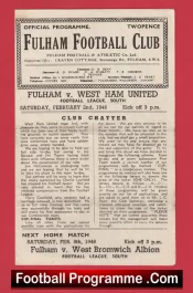 Fulham v West Ham United 1946 – 1940s Football Programme