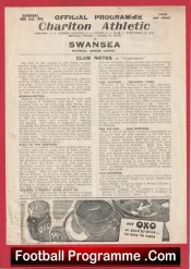 Charlton Athletic v Swansea 1945 – 1940s Old Football Programmes