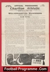 Charlton Athletic v Wolves 1946 – 1940s Old Football Programmes