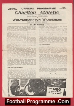  Charlton Athletic v Swansea 1945 - 1940s Old Football Programmes Football Programme .COM Football Programmes Memorabilia