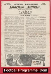 Charlton Athletic v Fulham 1945 – 1940s Old Football Programmes