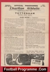 Charlton Athletic v Tottenham 1946 – 1940s Old Football Programmes