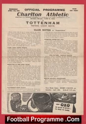 Charlton Athletic v Tottenham 1946 – 1940s Old Football Programmes