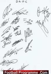 Dunfermline Athletic Football Club Multi Autograph Signed Sheet