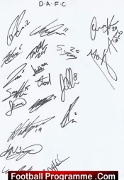 Dunfermline Athletic Football Club Multi Autograph Signed Sheet
