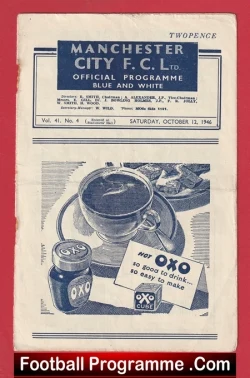  Manchester City v Gateshead 1947 - 1940s Man City Football Programme .COM Football Programmes Memorabilia