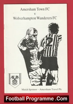 Amersham Town v Wolves 1995 - football programme