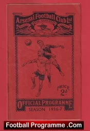 Arsenal v Stoke City 1937 – 1930’s Football Programme