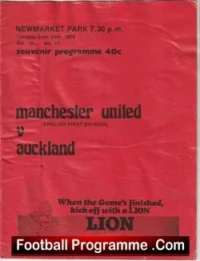 Auckland v Manchester United 1975 – New Zealand Tour Newmarket Park NZ