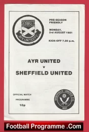 Ayr United v Sheffield United 1981 – Pre Season Friendly Match