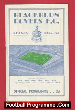 Blackburn Rovers v Fulham 1954 - 1950s Football Programmes - football programme
