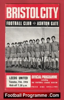 Bristol City v Leeds United 1970 - football programme