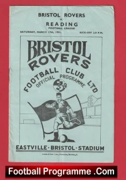 Bristol Rovers v Reading 1951 - 1950s - football programme