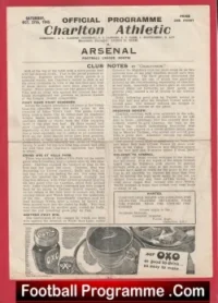 Charlton Athletic v Arsenal 1945 – 1940s Old Football Programmes