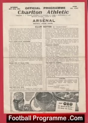 Charlton Athletic v Arsenal 1945 – 1940s Old Football Programmes