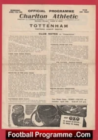 Charlton Athletic v Tottenham 1946 – 1940s Old Football Programmes